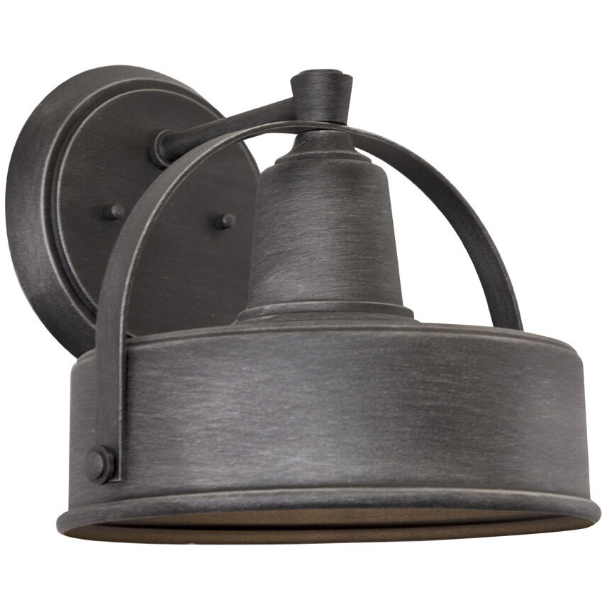 Portland 1 Light 10 inch Weathered Pewter Outdoor Wall Lantern